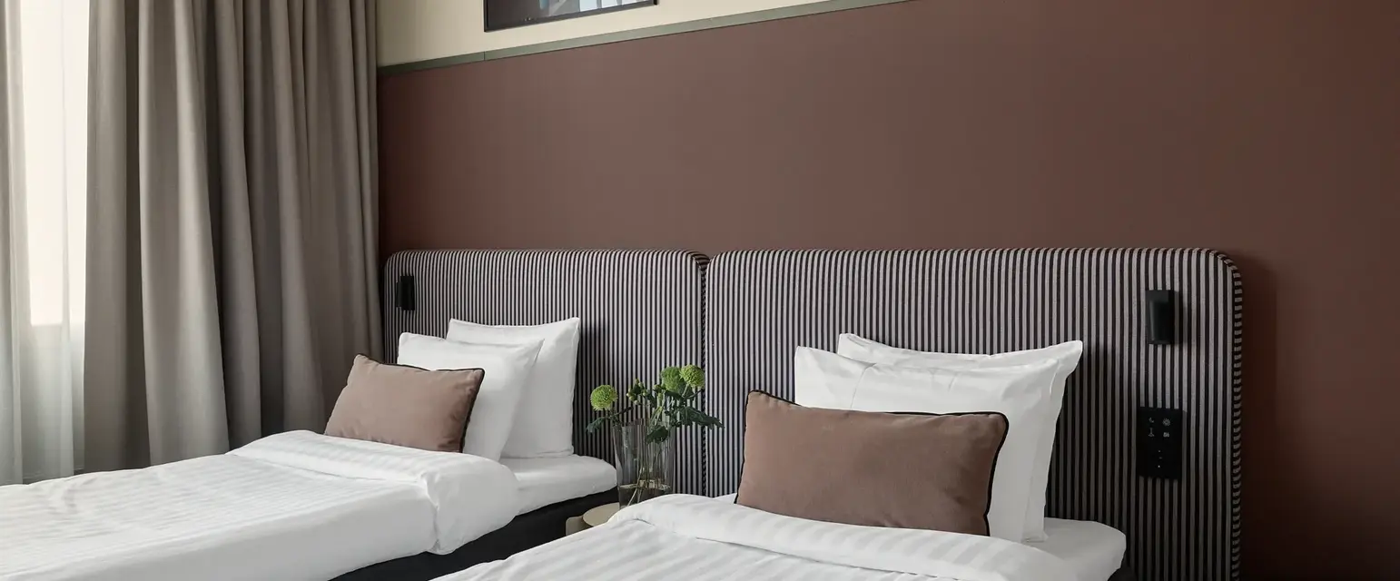 a room with two beds