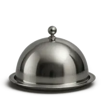 a silver tray with a lid