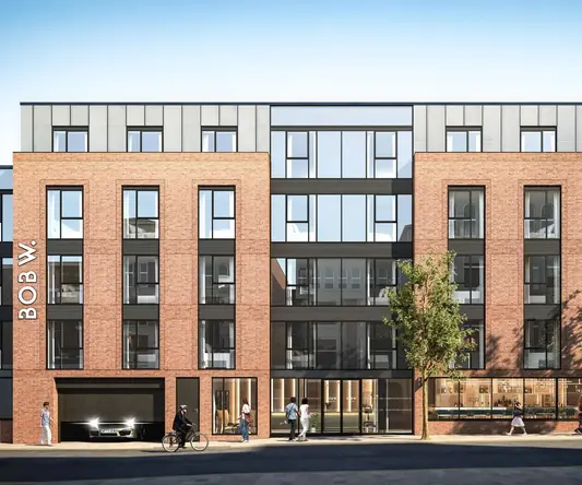 a building with many windows