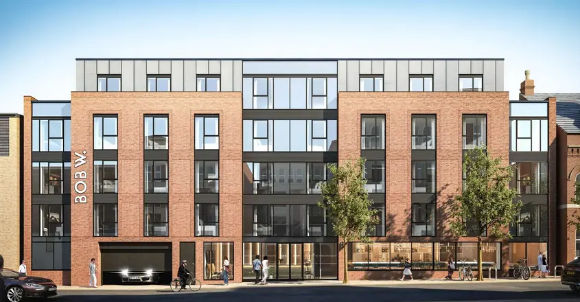 a building with many windows