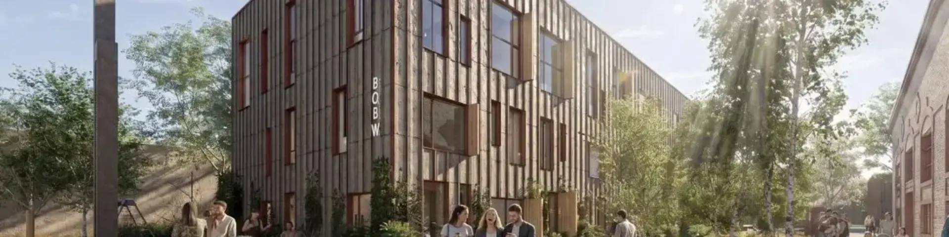 a group of people outside a building
