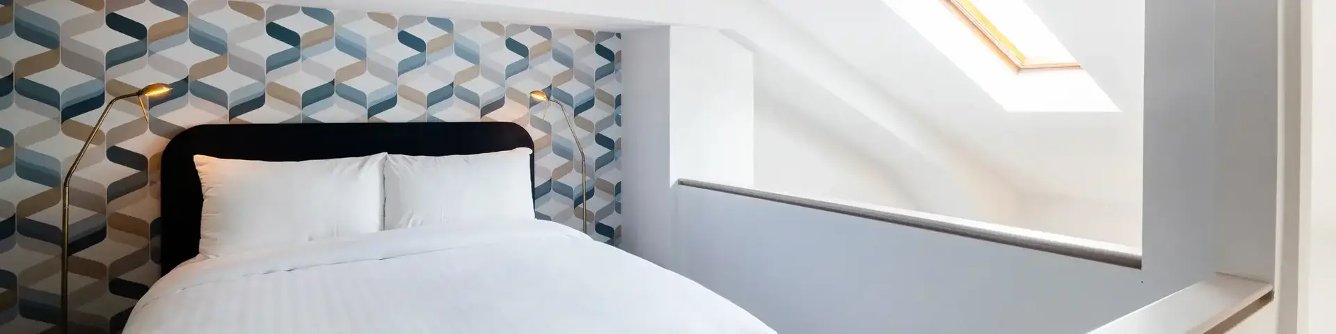 a bed in a room