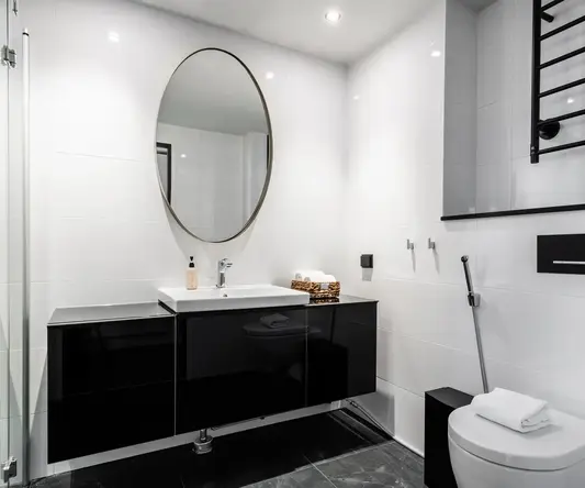 a bathroom with a sink and a toilet