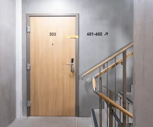 a door with numbers on it
