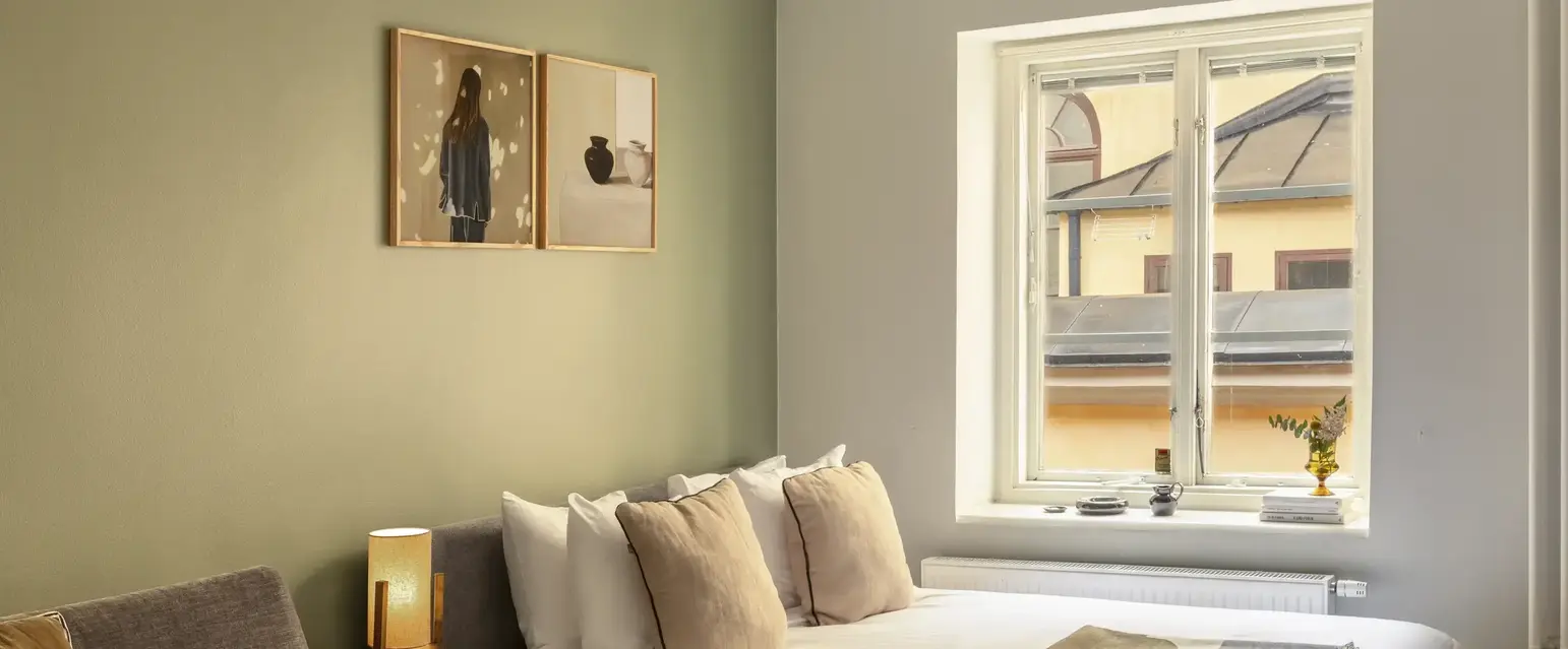 a room with a bed and a couch