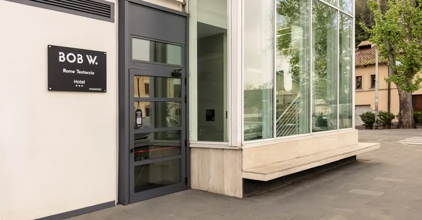 a building with glass windows