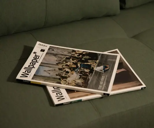 a two books on a couch