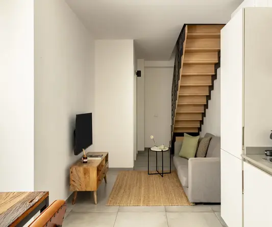 a staircase in a room