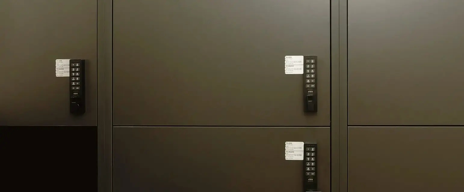 a close up of a locker