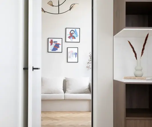 a door opening to a living room