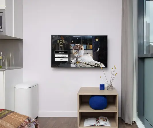 a tv on the wall