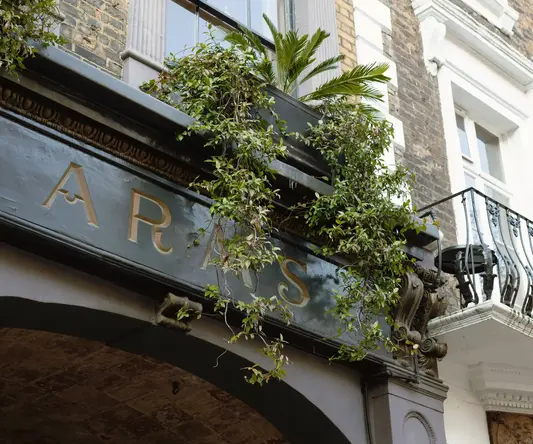 a balcony with plants growing on the side of a building
