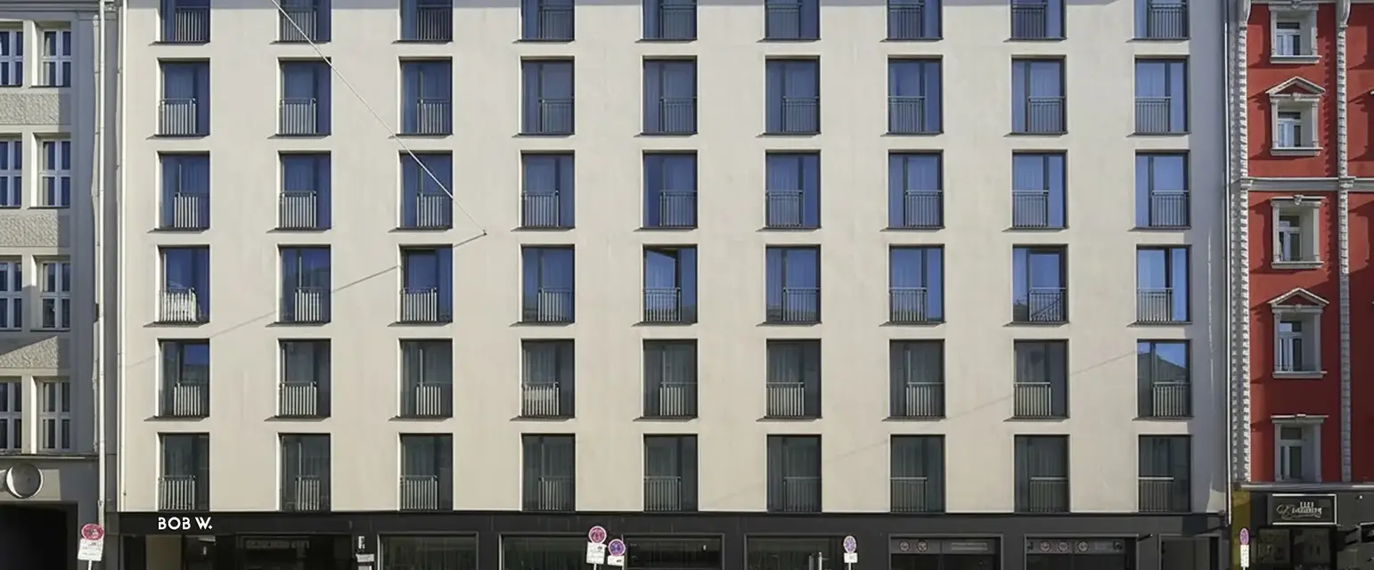 a building with many windows