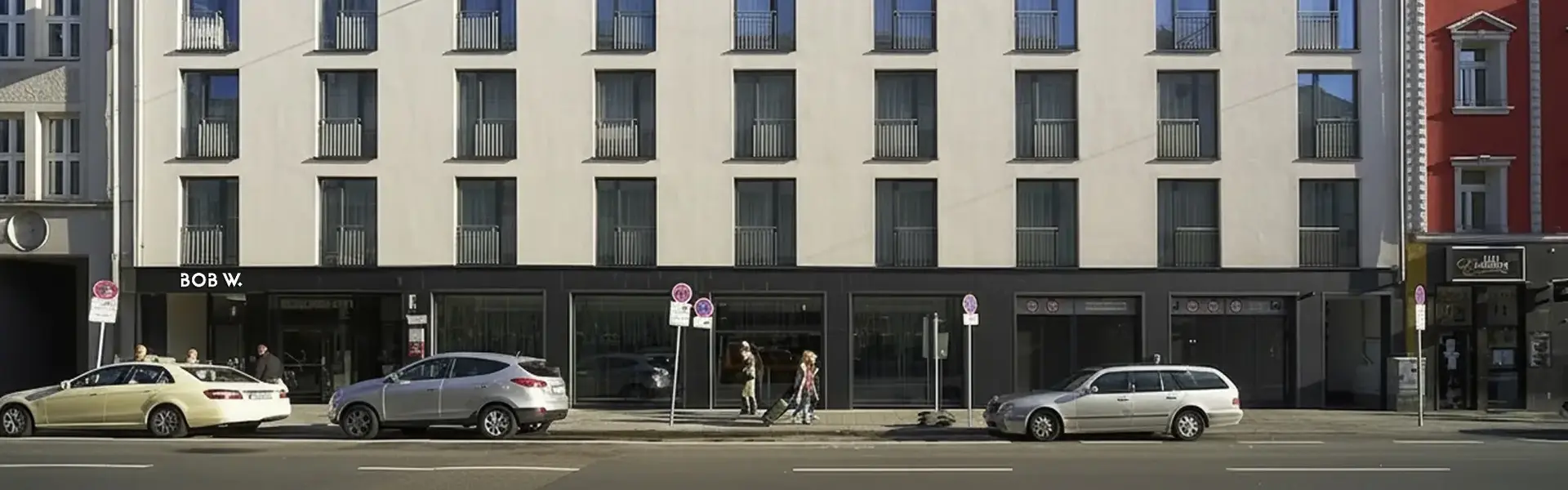 a building with many windows