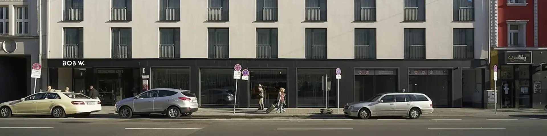 a building with many windows