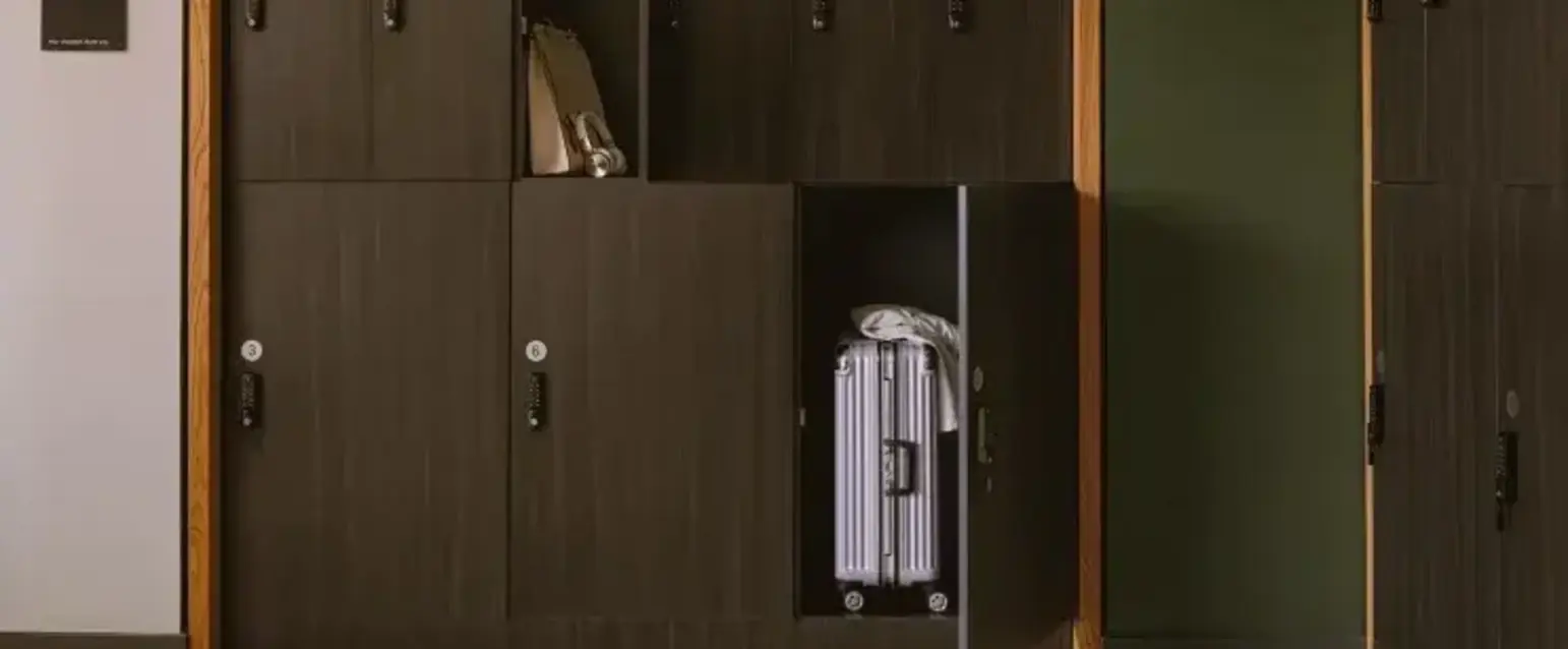 a lockers with a door open