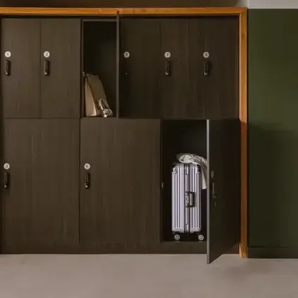 a lockers with a door open