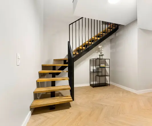 a staircase in a room