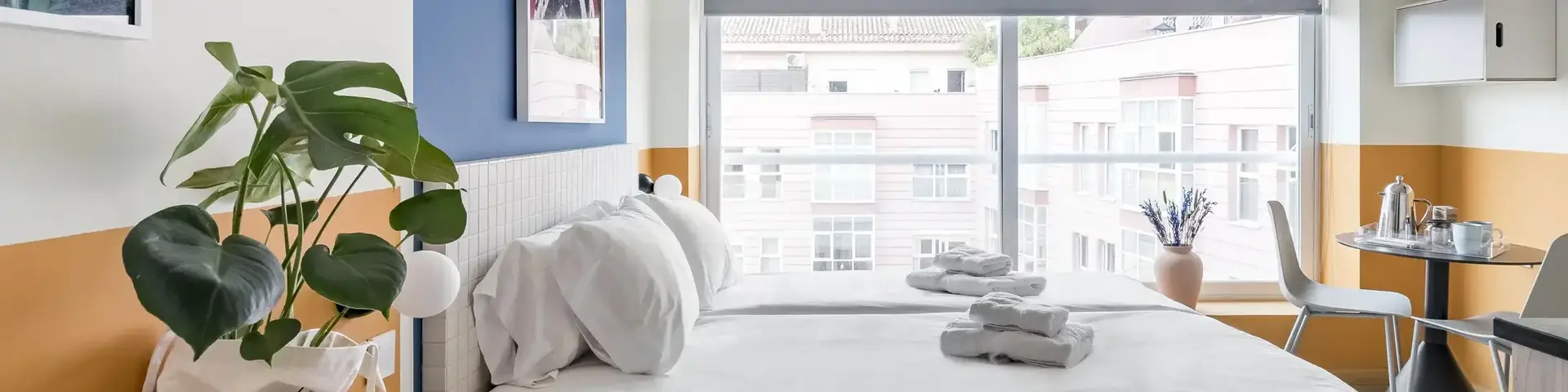 a bed with towels on it