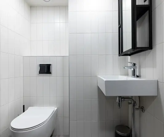 a bathroom with a sink and toilet