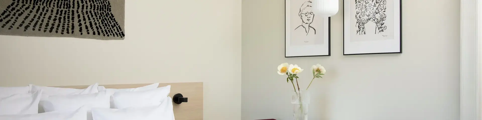 a room with a bed and a table