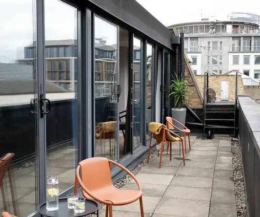 chairs and chairs on a patio
