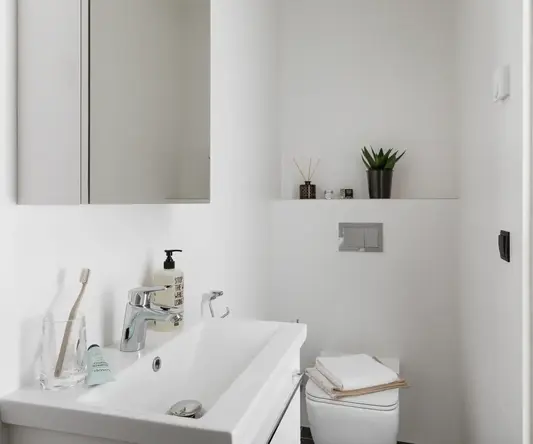 a bathroom with a sink and toilet