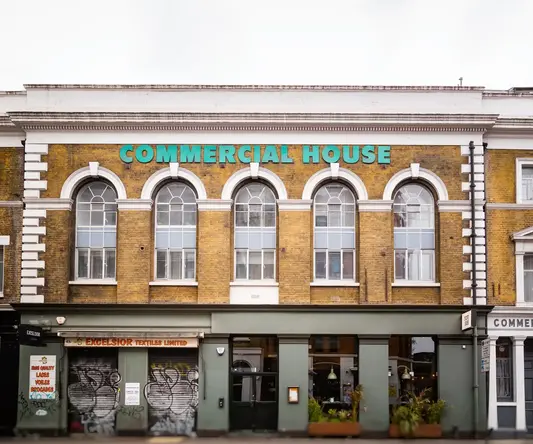a building with many windows