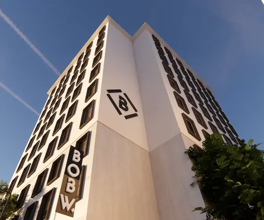a building with many windows