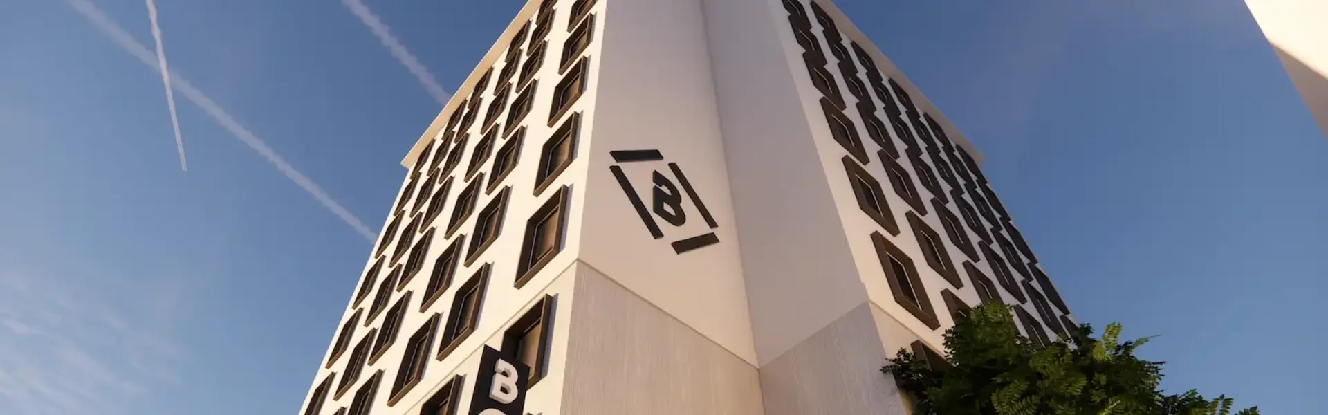 a building with many windows