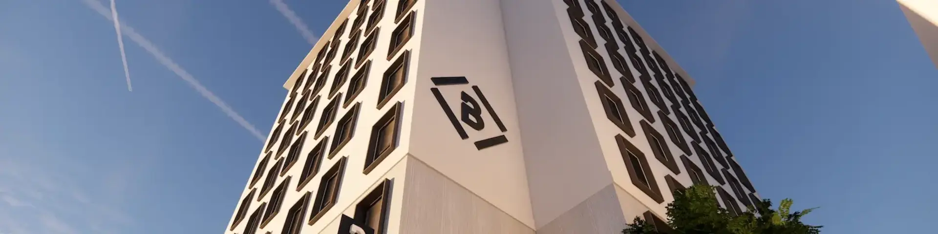 a building with many windows