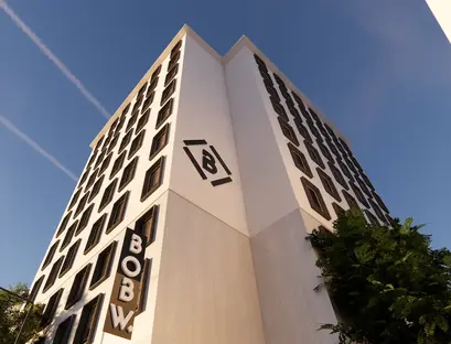 a building with many windows