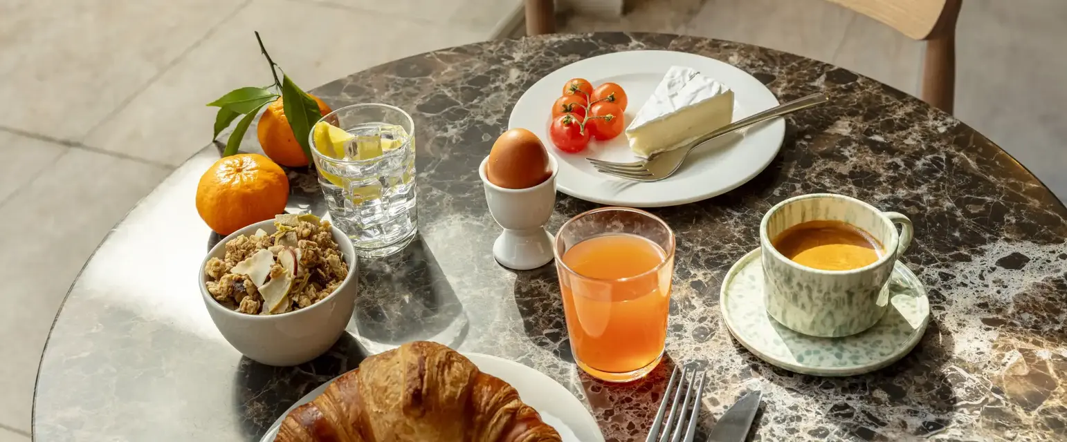 a table with food on it