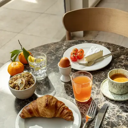 a table with food on it