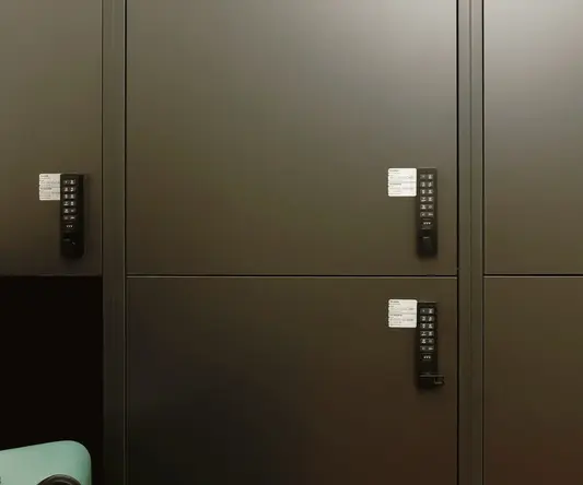 a close up of a locker