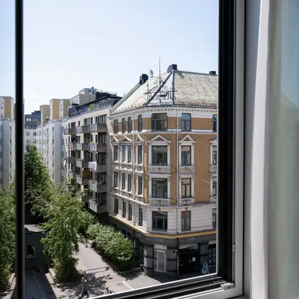 a view of a city from a window