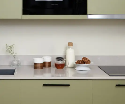 a microwave on a counter