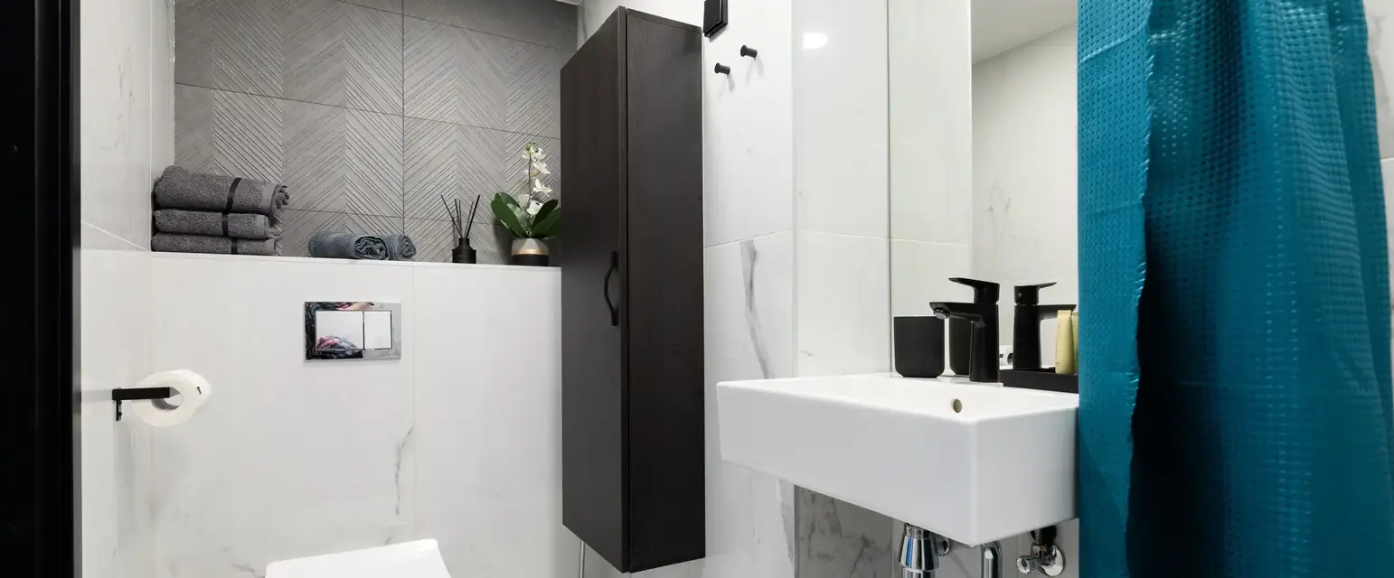 a bathroom with a sink and toilet