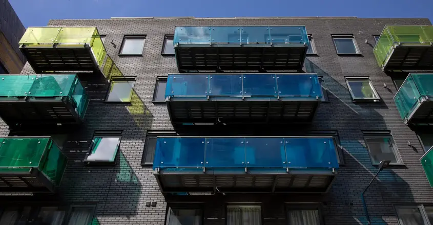 a building with many balconies
