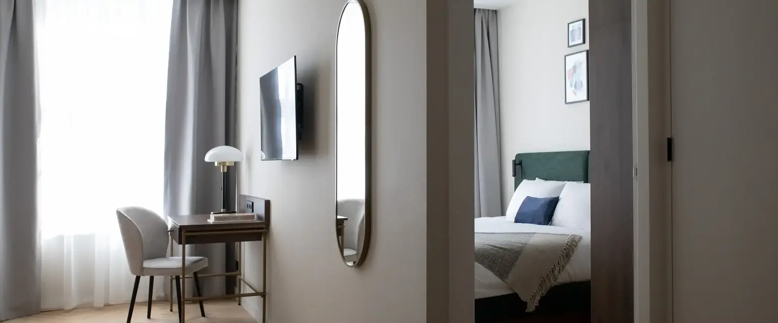 a mirror on the wall