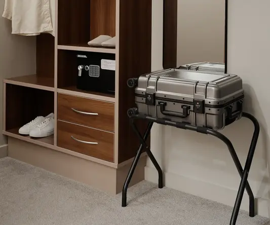 a mirror next to a closet