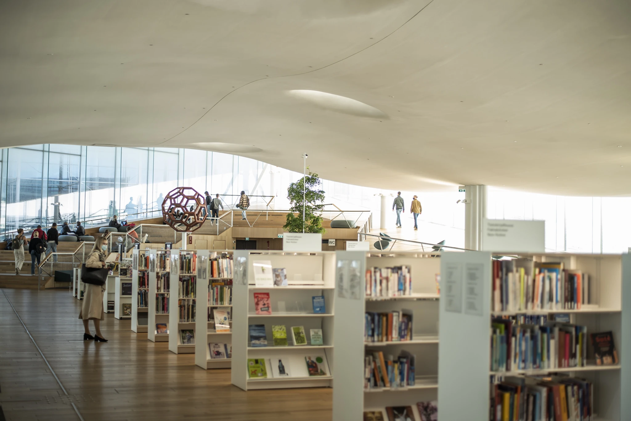 Bob W_Helsinki City Centre_Oodi bookshelves Bob W_Helsinki City Centre_Oodi bookshelves