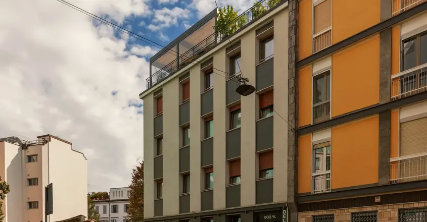 a building with plants on top of it