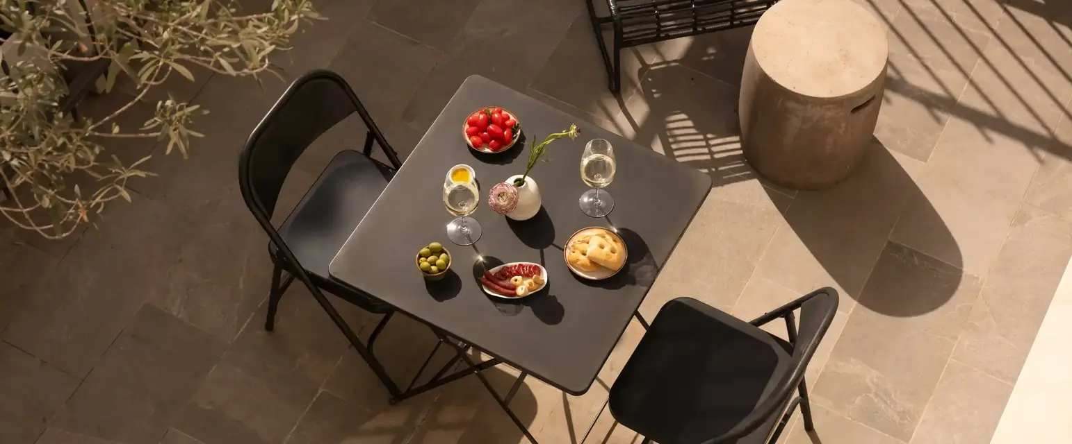 a table with food on it