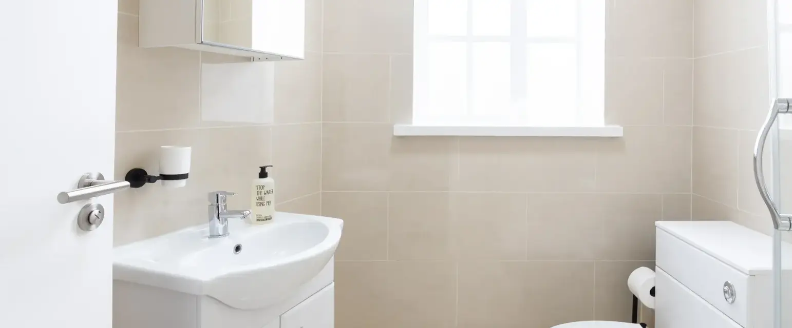 a bathroom with a sink and toilet