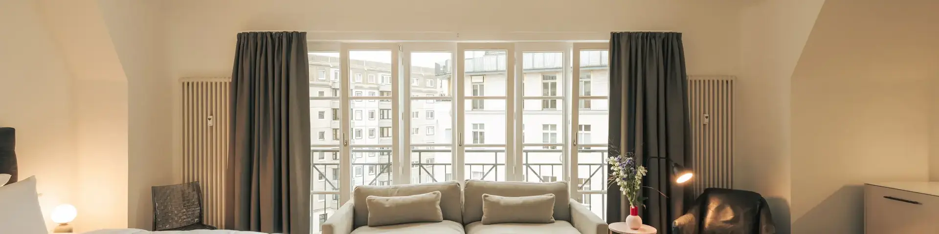 a room with a bed and a couch