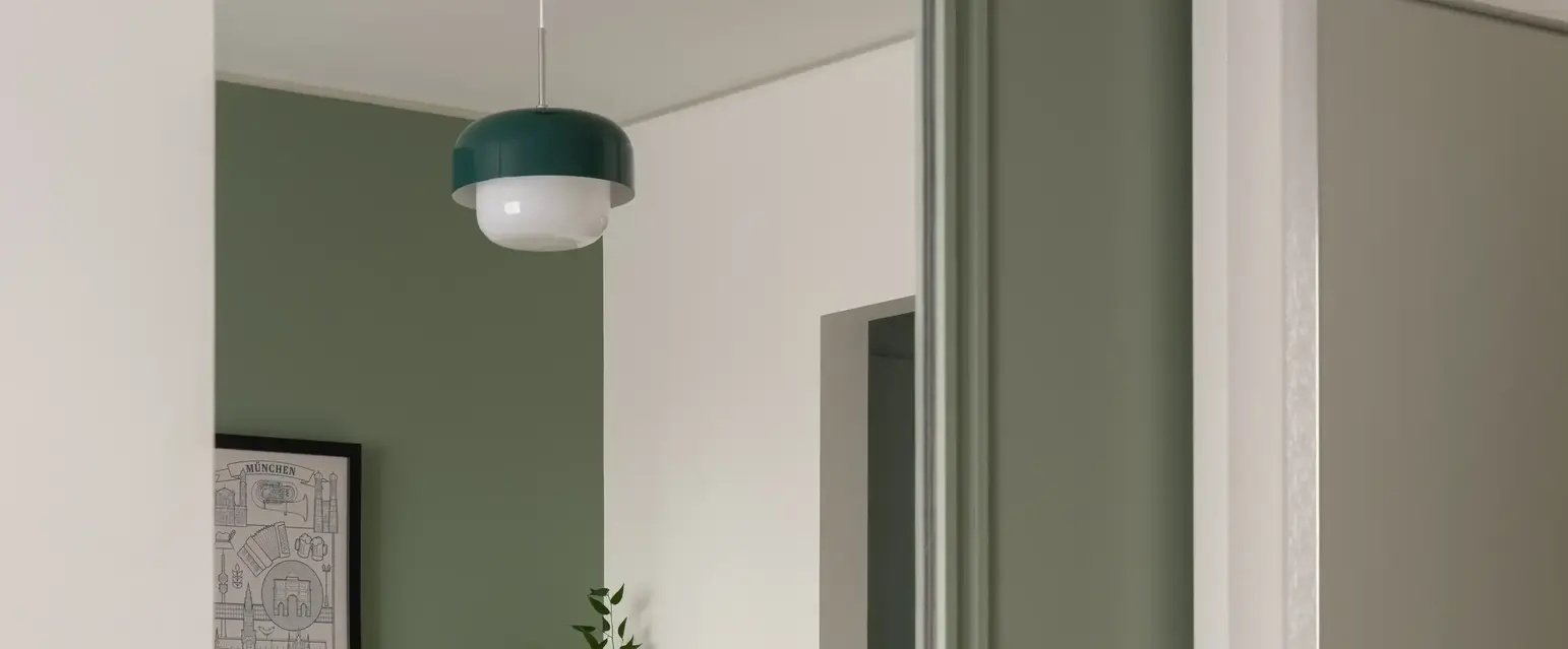 a room with a table and chairs