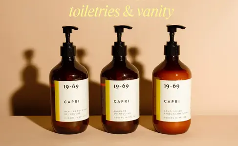 a group of bottles with labels