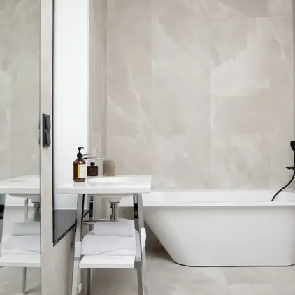 a bathroom with a sink and bathtub