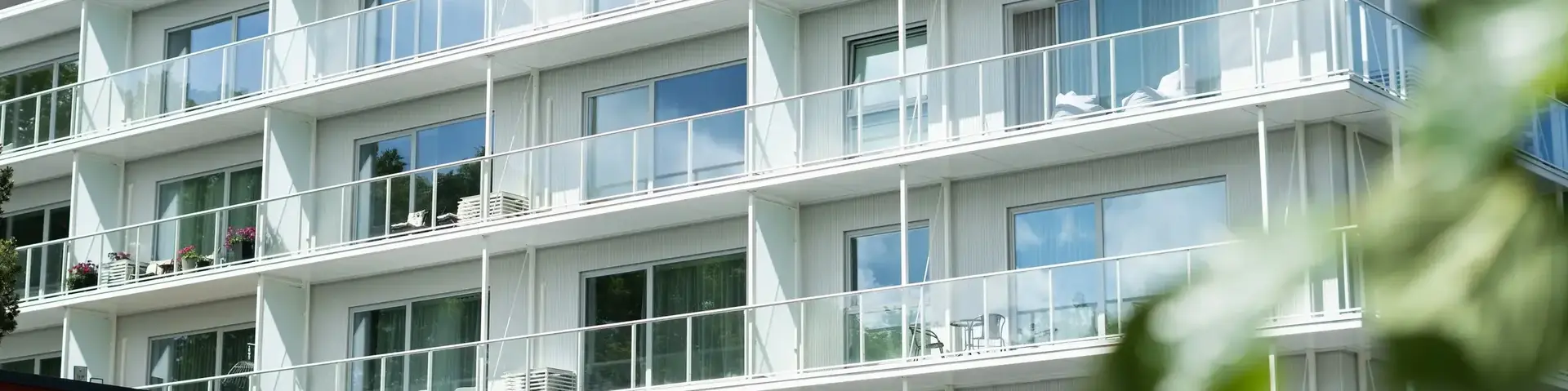 a building with many balconies